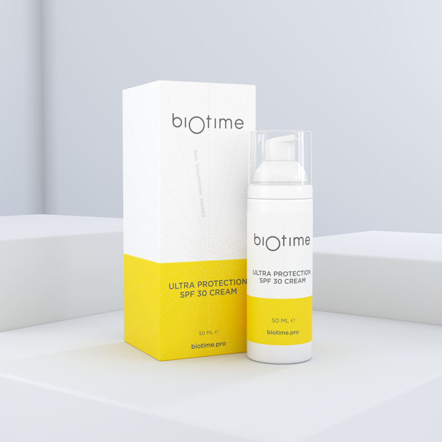 Крем Ультра защитный СПФ 30 марки Биотайм (Biotime ULTRA PROTECTION SPF 30 CREAM), флакон 50 мл фото 1