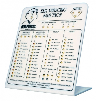 Стенд с моделями серег-игл для прокола фото 1