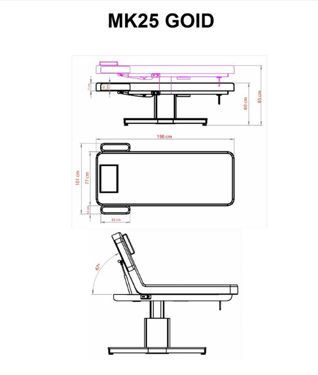 Кушетка электрическая МК25 GOID фото 13